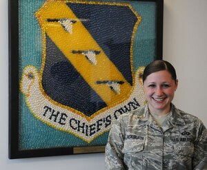 Tech. Sgt. Karen Blackburn, 11th Wing Regional Command Post controller, was recognized as Warrior of the Week at JBA, Md., June 16, 2014. She was selected for her hard work, diligence and dedication to bring the Alternate Command Post into an operational capacity on May 28. (U.S. Air Force photo/Airman 1st Class Ryan J. Sonnier)
