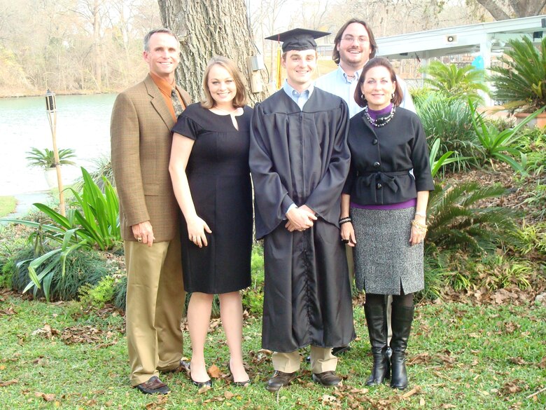 Lt. Gen. Tony Rock and his family at his son Bennett's graduation from Texas State University. (Courtesy photo)