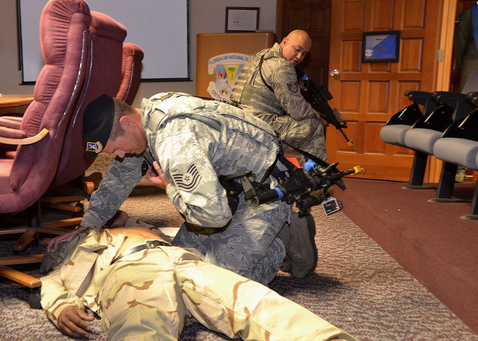 Active Shooter exercise held on June 7 2014 at the 125th Fighter Wing, Jacksonville, Fla. (Photo by Staff Sgt Veuril McDavid)