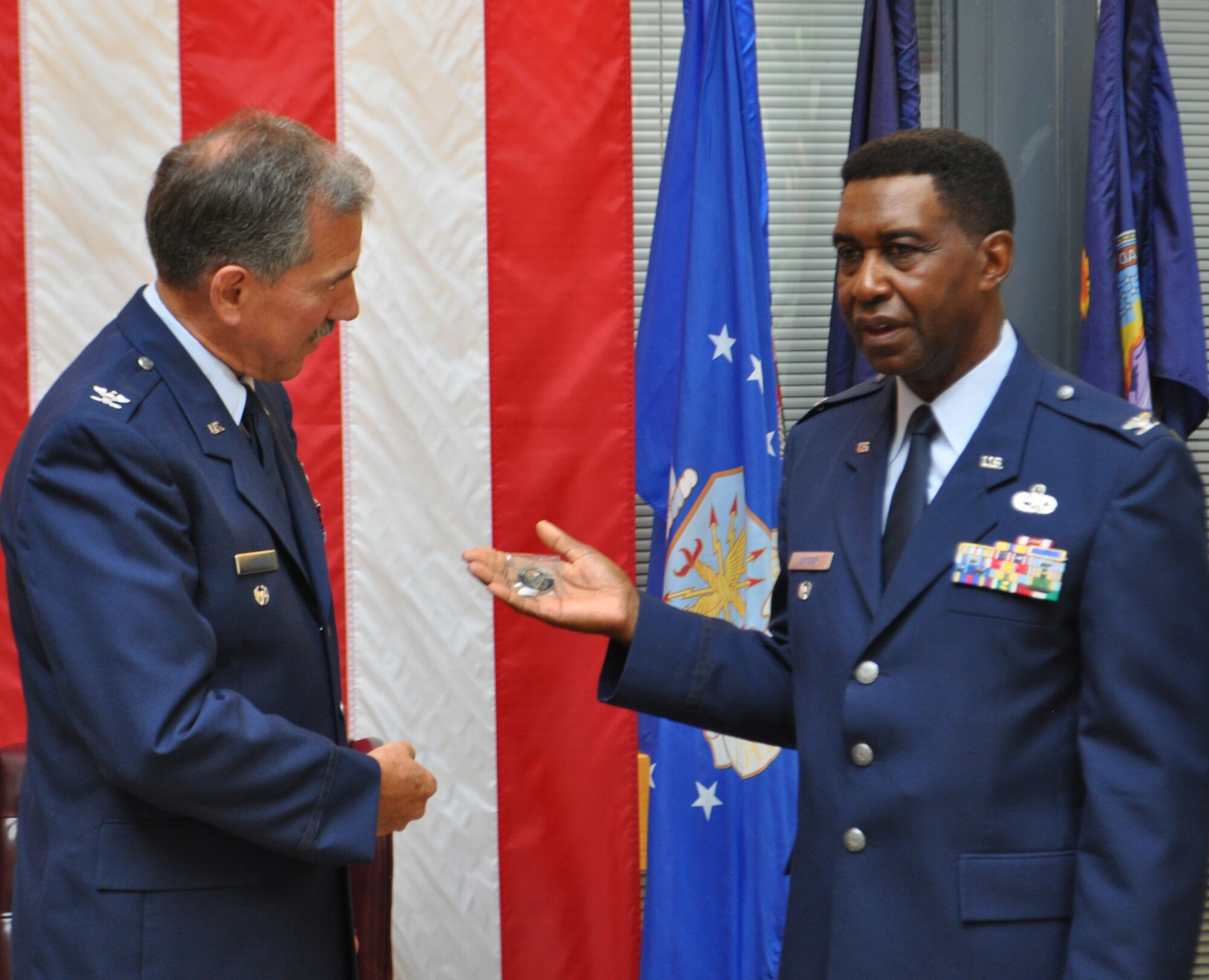 TRAVIS AIR FORCE BASE, Calif. -- Col. Melvin J. "Sonny" Giddings closed out a nearly 40-year career in service to his country June 8, 2014, at Travis Air Force Base, Calif. (U. S. Air Force photo / Ellen Hatfield) 