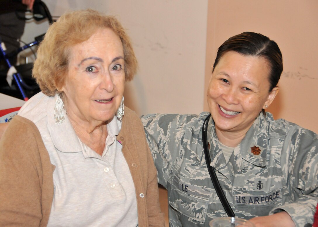 TRAVIS AIR FORCE BASE, Calif. -- This year’s Operation Gratitude event was held on June 14 at the Veterans Home of California in Yountsville, Calif.  With more than 85 Airmen from the 349th and 60th Air Mobility Wings taking to the grill, and setting up the veteran’s dining area to provide a warm reception for more than 100 veterans and their spouses. (U. S. Air Force photos / Senior Master Sgt. Robert Wade) 
