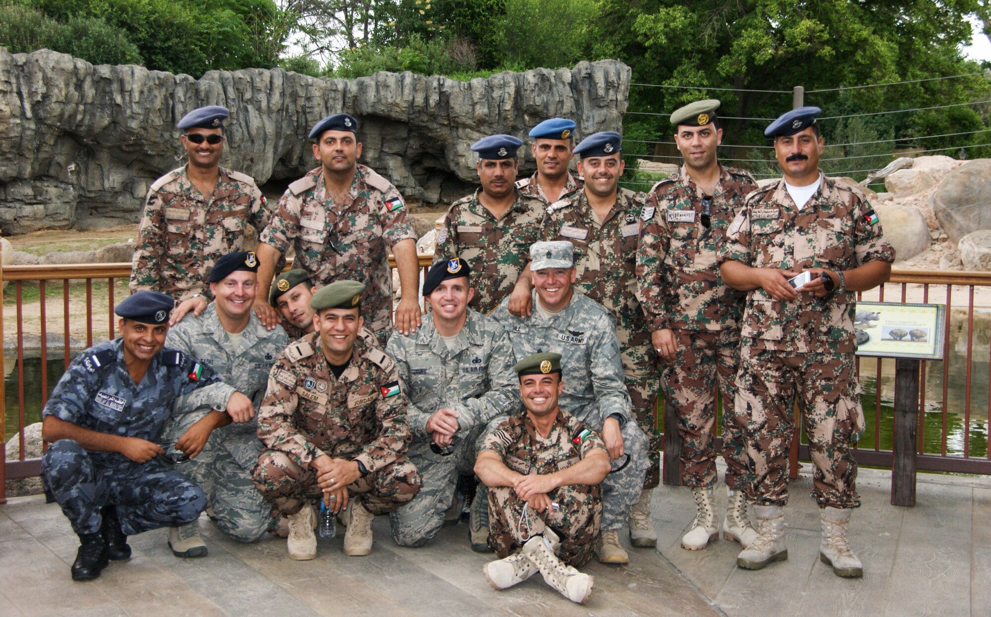Royal Jordanian Armed Forces members enjoy a day of Colorado culture during their weeklong exchange with the Colorado Air National Guard focused on joint NCO development June 8-15, 2014. This exchange was a part of the State Partnership Program through which Colorado and Jordan have enjoyed a 10-year relationship. During the week, the NCOs from Colorado and Jordan discussed various topics including education, training academies and the roles of NCOs at different levels, all while meeting with Colorado National Guard senior leaders. (U.S. Air Force photo by Senior Master Sgt. Douglas James/Released)