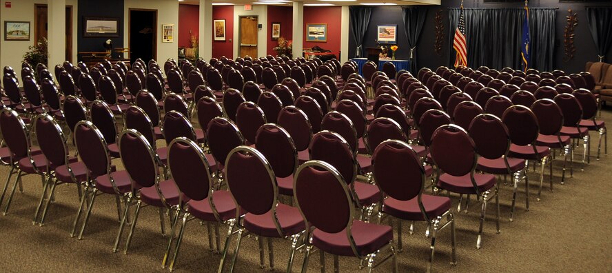 The Ceremonial Room, located at the Stripes Club, formerly used by the Barksdale Inn as a reception desk, was renovated to assist Barksdale Airmen with retirements, changes of command, promotions and commander’s calls. The new renovations provide seats for more than 200 people the walls showcase images of Barksdale’s past and present. The self-help renovation saved more than $50,000. (U.S. Air Force photo/Staff Sgt. Jason McCasland)