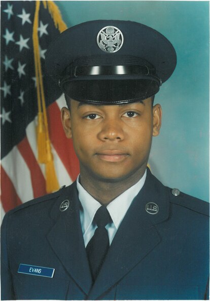 Chief Master Sgt. Alfonzo Evans' first official photo in Air Force basic training. (courtesy photo)