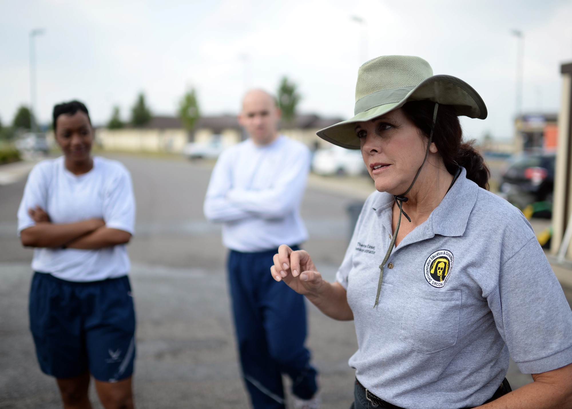 Theresa Casey, a senior instructor with the decontamination education and consulting company DECON, LLC, shares her medical experience with Airmen from throughout the 52nd Medical Group during a training event June 18, 2014, at Spangdahlem Air Base, Germany. Casey is a retired U.S. Air Force brigadier general and was the first chief Biomedical Sciences Corps general officer. The BSC is a component of the Air Force Medical Service and comprises Airmen from more than 15 specialties. (U.S. Air Force photo by Staff Sgt. Daryl Knee/Released)