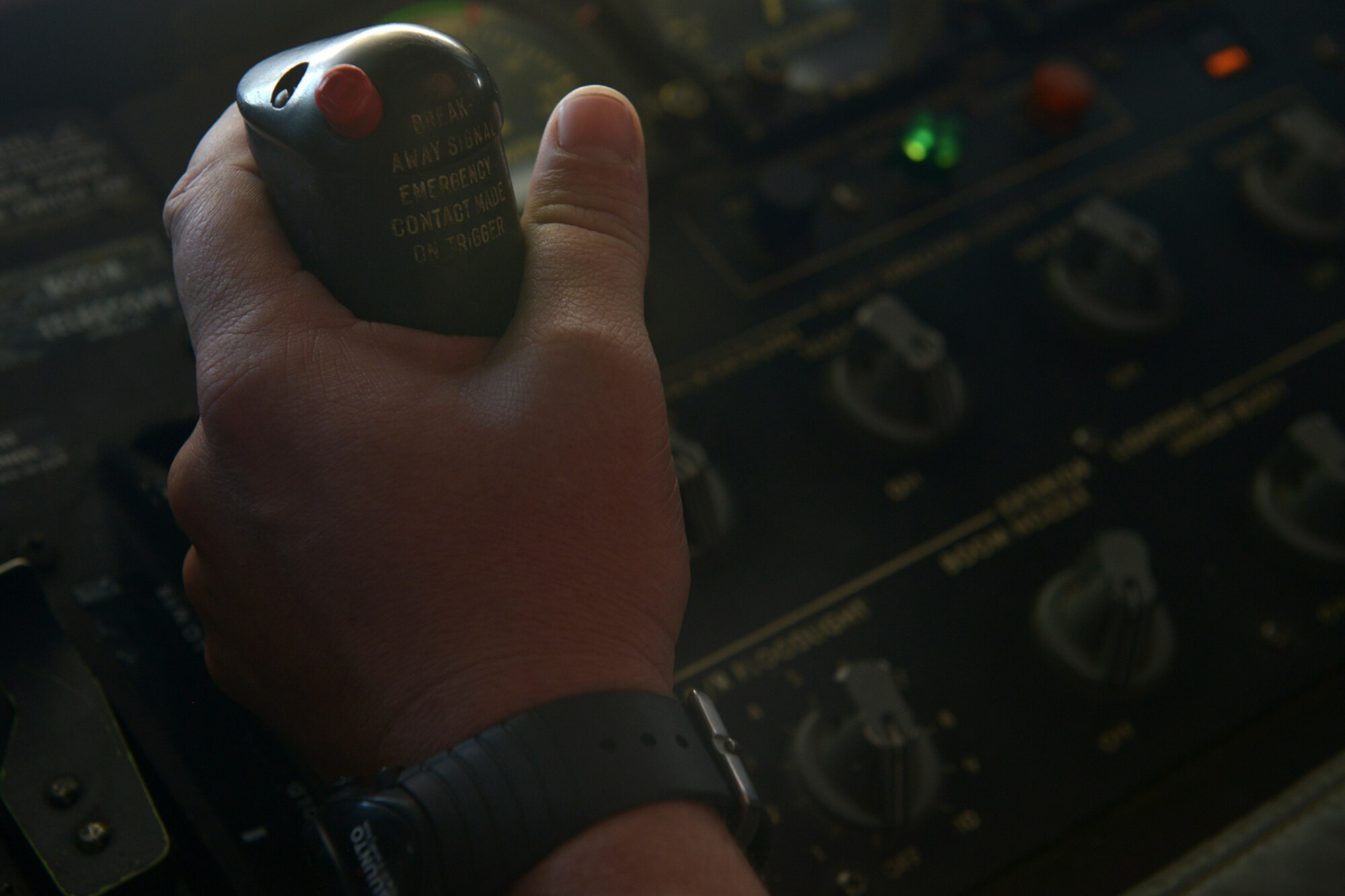 U.S. Air Force Staff Sgt. Reggie Reese, 340th Expeditionary Air Refueling Squadron boom operator, controls a refueling operation over Afghanistan, June 20, 2014. Reese is responsible for operating a boom, which is a long extendable metal arm that connects two aircraft for fuel transfer. Reese hails from Pittsburgh. (U.S. Air Force photo by Staff Sgt. Ciara Wymbs)  