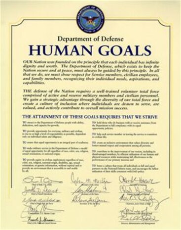 Department of Defense HUMAN GOALS