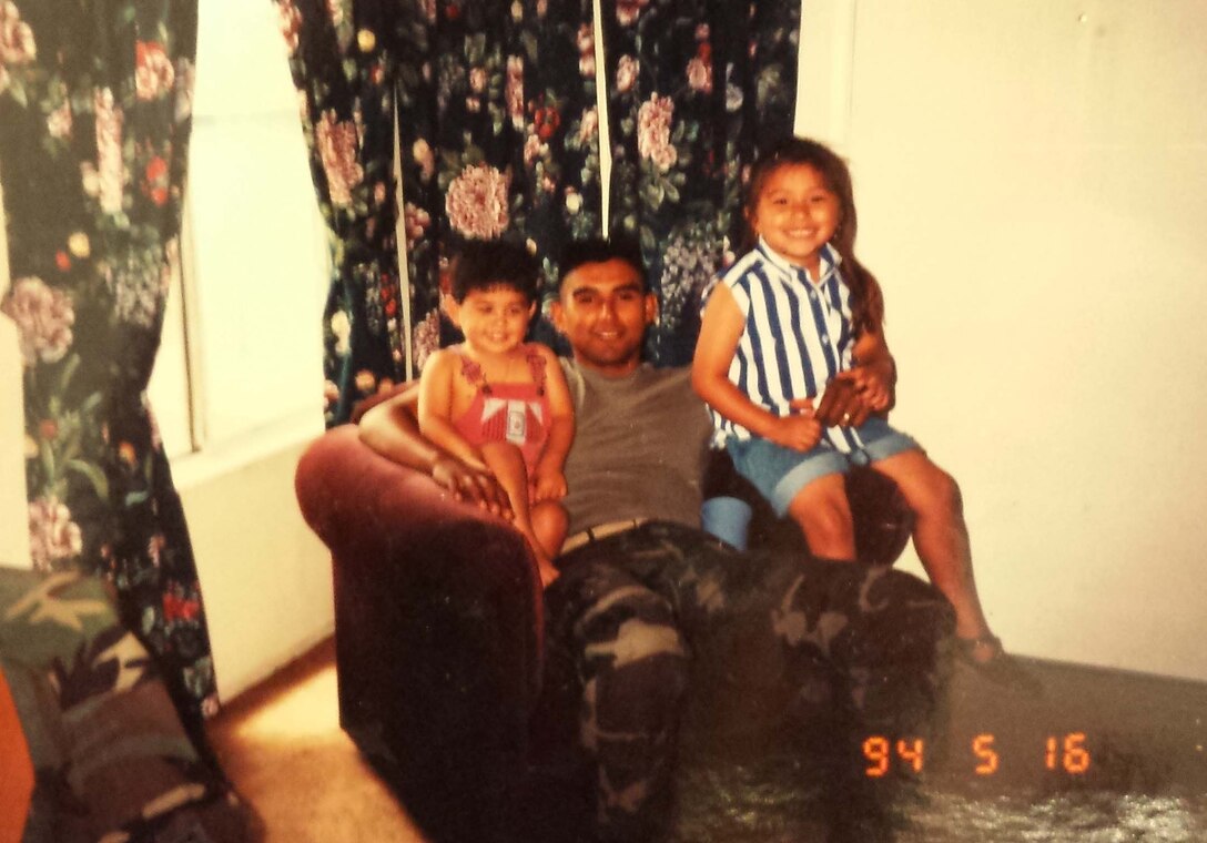 Daniel Ramos at home in Fallbrook, Calif., with his children Daniel and Terri in 1994.