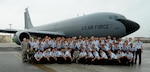 Kadena 2014) - Members of the Japan Air Self Defense Force and 909th Air Refueling Squadron take a group photo next to a U.S. Air Force KC-135 Stratotanker. During the tour more than 80 JASDF members visited Kadena to learn more about the base's mission and capabilities. (U.S. Air Force photo by Airman 1st Class Keith James)
140619-F-GV347-120
