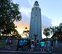 Members of the local community listen as Jessie Higa, Hickam History Club president, explains the history behind the Freedom Tower during a walking tour of the historical sites on Hickam Field June 18, 2014. (U.S. Air Force photo/Tech. Sgt. Terri Paden)