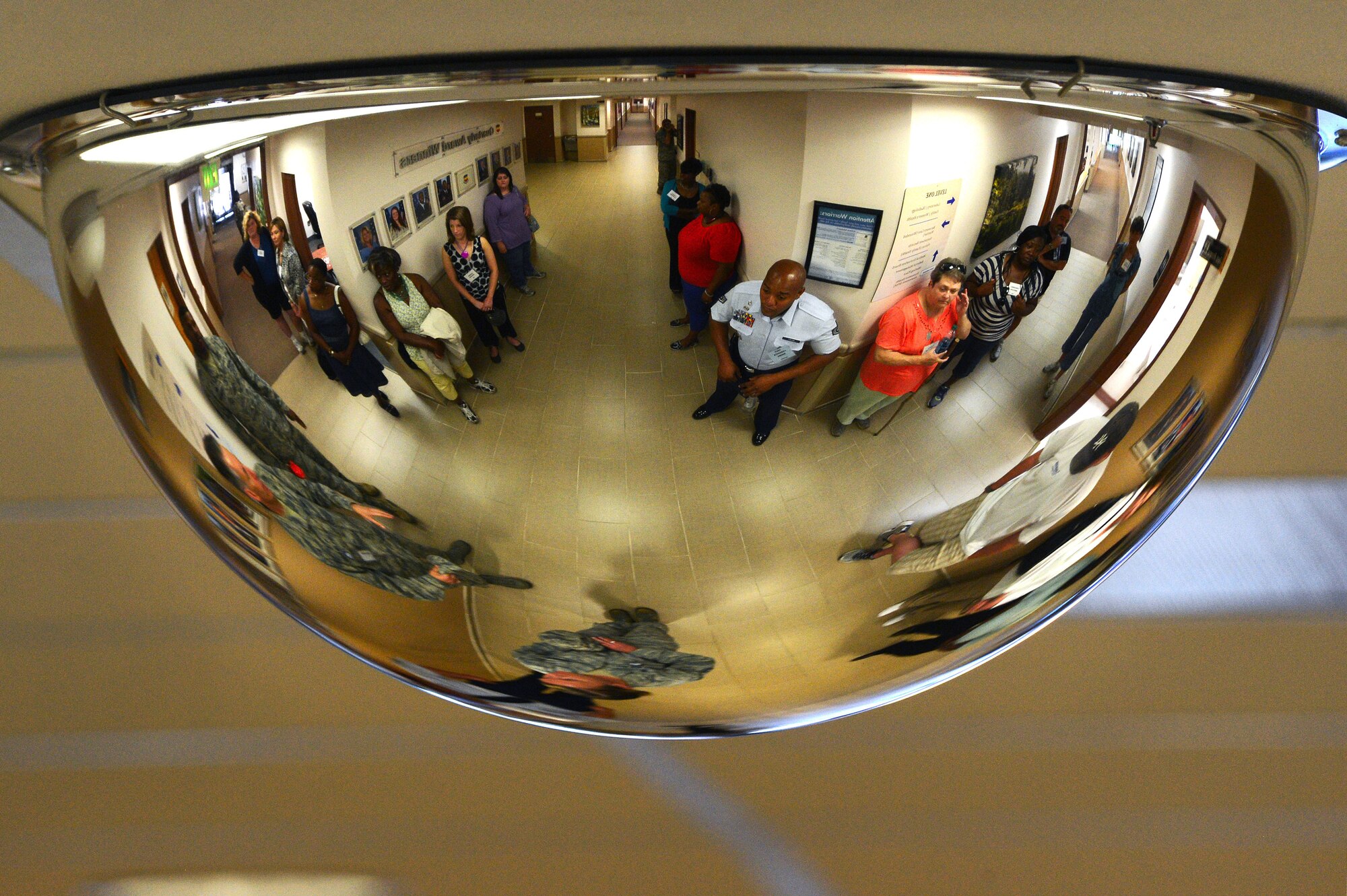 Airmen from the 20th Medical Group brief school teachers from across South Carolina at Shaw Air Force Base, S.C., June 19, 2014. During their tour of the base the teachers learned about different medical careers along with several other careers within the Air Force to help their students better decide on their  future careers. (U.S. Air Force photo by Airman 1st Class Jensen Stidham/Released)