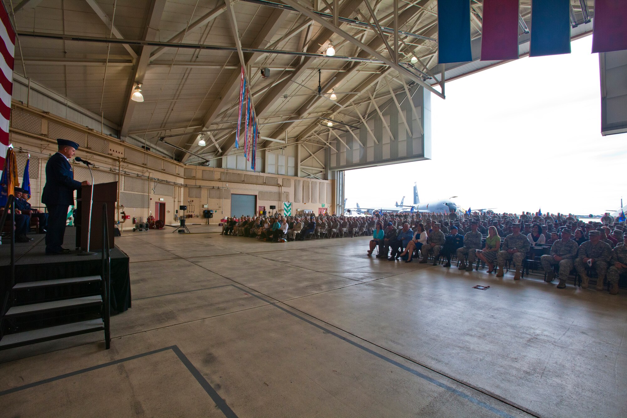 Col. Robert A. Meyer Jr. assumes command of the 108th Wing, New Jersey Air National Guard, from Brig. Gen. Kevin J. Keehn during a change of command ceremony at Joint Base McGuire-Dix-Lakehurst, N.J., June 22, 2014. A change of command ceremony is a military tradition that represents the formal transfer of authority and responsibility for a unit from one commanding or flag officer to another. Since Sept. 11, 2001, the 108th Wing has deployed Airmen around the globe in support of Operation's Iraqi Freedom, Noble Eagle, Enduring Freedom and New Dawn. (U.S. Air National Guard photo by Master Sgt. Mark C. Olsen/Released)