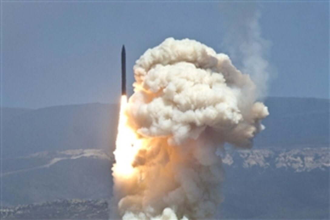 The Missile Defense Agency conducts a flight test, known as a ground-based interceptor-06b, from Vandenberg Air Force Base, Calif., June 22, 2014. The test will provide data the agency needs, in part to assess the performance of many Ballistic Missile Defense System elements for homeland defense, officials said.
