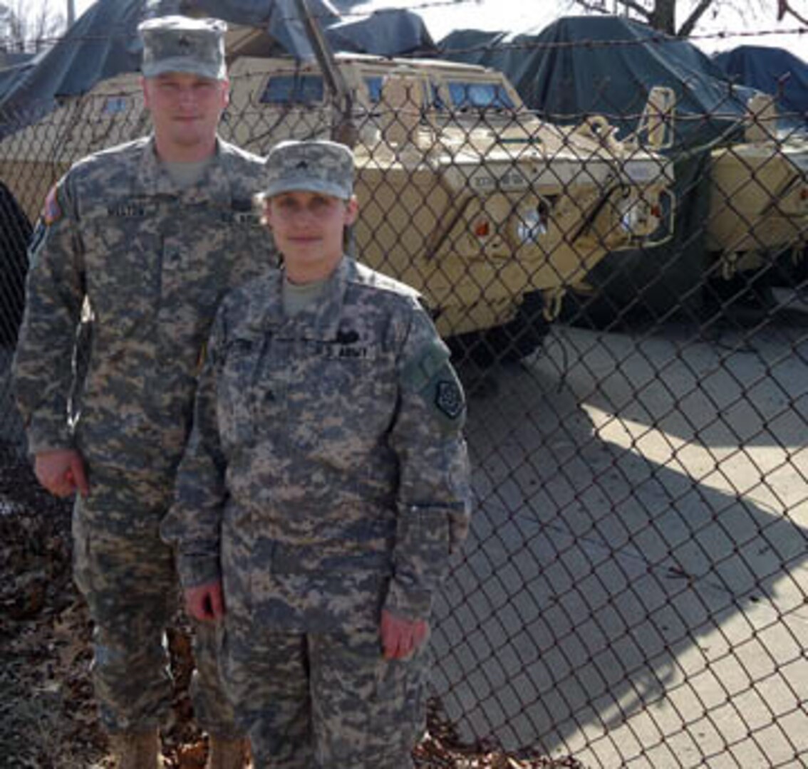 Army Sgt. Kristina Melton, and her husband, Army Sgt. Chris Melton.