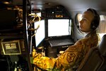 Alaska Army National Guard Staff Sgt. Eric Maschmeier, aerial sensor
operator, Bravo Company, 306th Aerial Exploitation Battalion, Task Force Observe, Detect, Identify, and Neutralize - Afghanistan (TF ODIN- A), checks the equipment onboard the King Air 300 prior to flight on March 8, 2012. The enlisted Soldiers of Company B operate and maintain the collection equipment onboard the aircraft throughout their 12 month deployment, accruing hundreds of flight hours over the skies of Afghanistan.