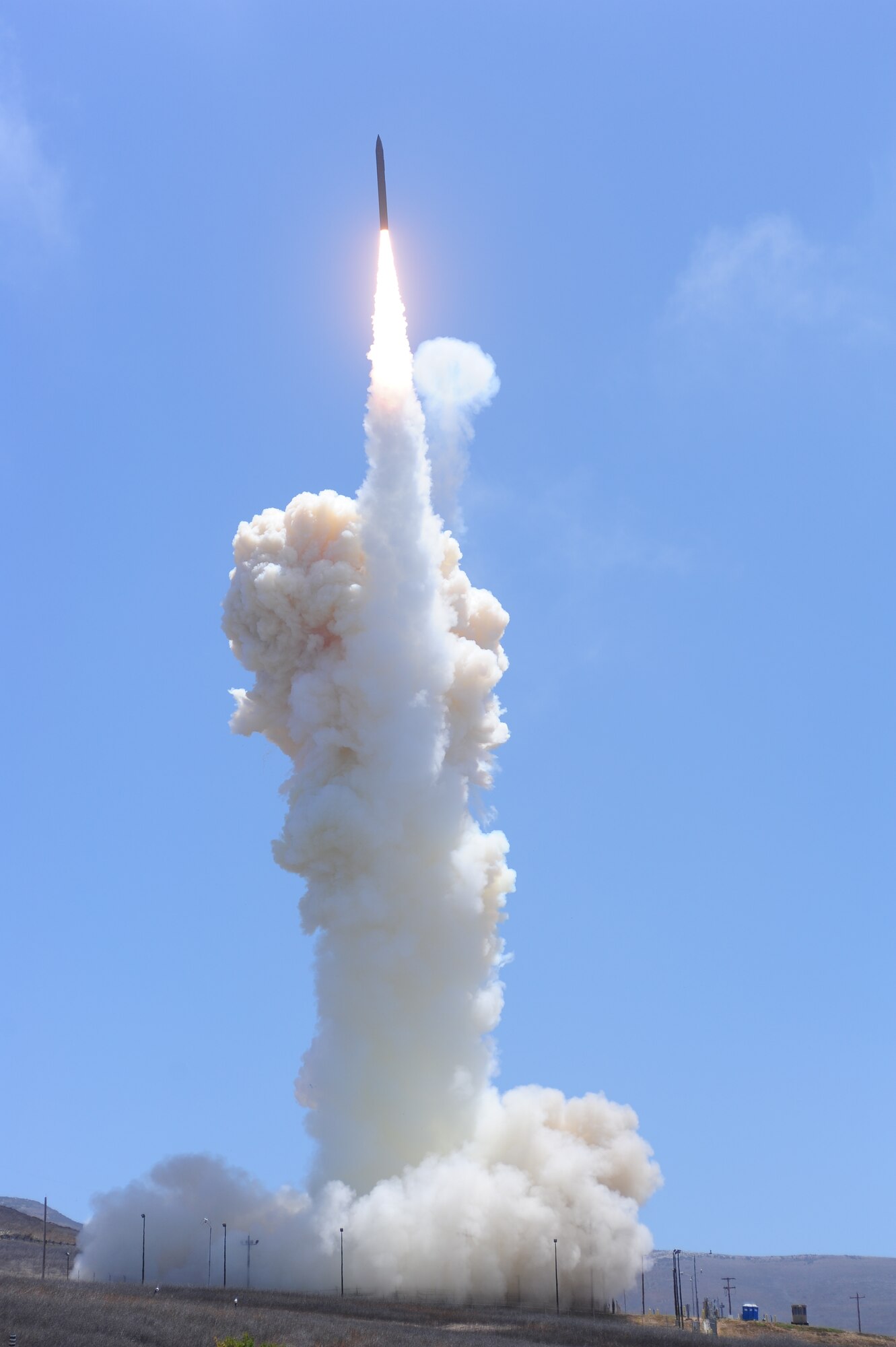 A Ground-based Interceptor missile, an element of the nation's Ground-based Midcourse Defense system, is launched from North Vandenberg Sunday at 11:54 a.m. PDT by 30th Space Wing officials, the U.S. Missile Defense Agency, and U.S. Northern Command. The missile intercepted a target missile over the Pacific
Ocean launched from the Reagan Test Site, Kwajalein Atoll, in the
Republic of the Marshall Islands. (U.S. Air Force photo by Joe Davila/Released)
