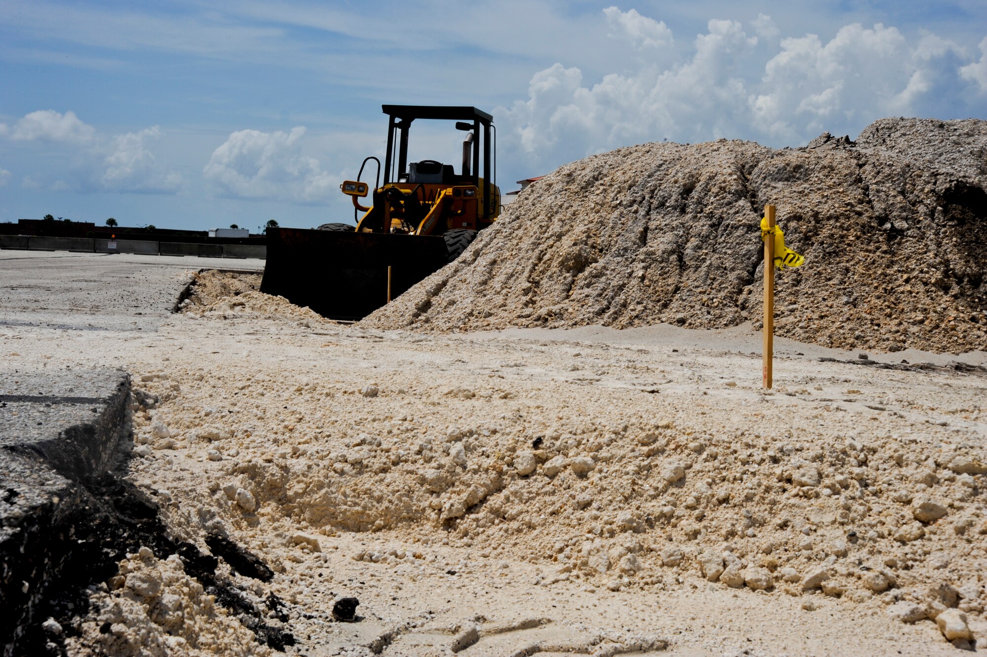 MacDill’s flightline under goes construction to expand an existing U.S. Central Command parking lot June 12, 2014 at MacDill Air Force Base, Fla. This project is one of several that will occur over the next few years. (U.S. Air Force photo by Senior Airman Melanie Bulow-Gonterman/Released)