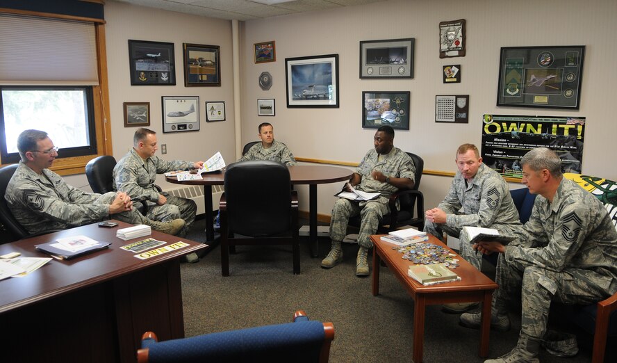 5th BW Group Superintendents provide leadership, management, and guidance in organizing, equipping, training, and mobilizing their respective groups to meet home station and expeditionary mission requirements. The 5 BW Group Superintendents are CMSgt Doug Brackett 5 MXG, CMSgt David Belcher 5 MSG, CMSgt Thomas Stiles 5 MDG, SMSgt Gregory Wright 5 OG, SMSgt Nathaniel Bettisworth Wing Staff Agencies.  Group superintendents work closely with the commanders and command chief master sergeant to prepare the enlisted force to provide global strike and combat-support capabilities. They manage and direct resource activities as well as interpret and enforce policies and applicable directives. They also establish control procedures to meet mission goals and standards. Additionally, they recommend or initiate actions to improve organizational effectiveness and efficiency as well as ensure the management of personnel and resources are consistent with current practices and procedures in support of the 5th Bomb Wing/91st MW missions. They resolve issues between subordinate squadrons, other groups, and outside agencies as well as perform other duties as directed by the group commander. (Courtesy photo)