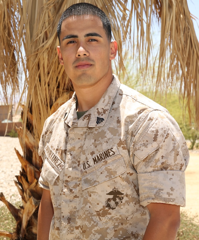 Cpl. Christian D. Martinez is a rifleman with 7th Marine Regiment. His former battalion was, the now deactivated, 3rd Battalion, 4th Marines, 7th Marine Regiment, where he deployed twice with the unit's sniper platoon.