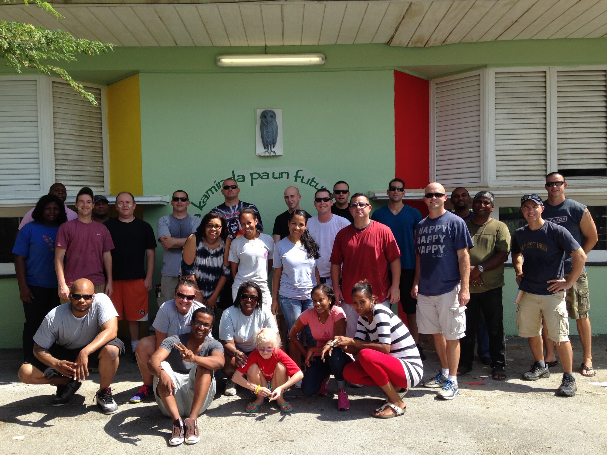 Volunteers from the U.S. Forward Operating Location (USFOL) continue to serve various community projects on Curacao. Twenty-two volunteers spent several hours in the afternoon of June 20 putting fresh coats of paint on the school building located in Otrabanda. This project was done in partnership with the Goslinga school administration and teachers. Equipped with paint, rollers, and brushes, the volunteers painted the interior and exterior of school in preparation for the 280 students that would return for the next school year. The men and women working at the USFOL are frequent volunteers in the local community and this was another outstanding effort in building friendship with the citizens and expressing appreciation for the wonderful hospitality received from the citizens of Curacao. (Courtesy photo) 