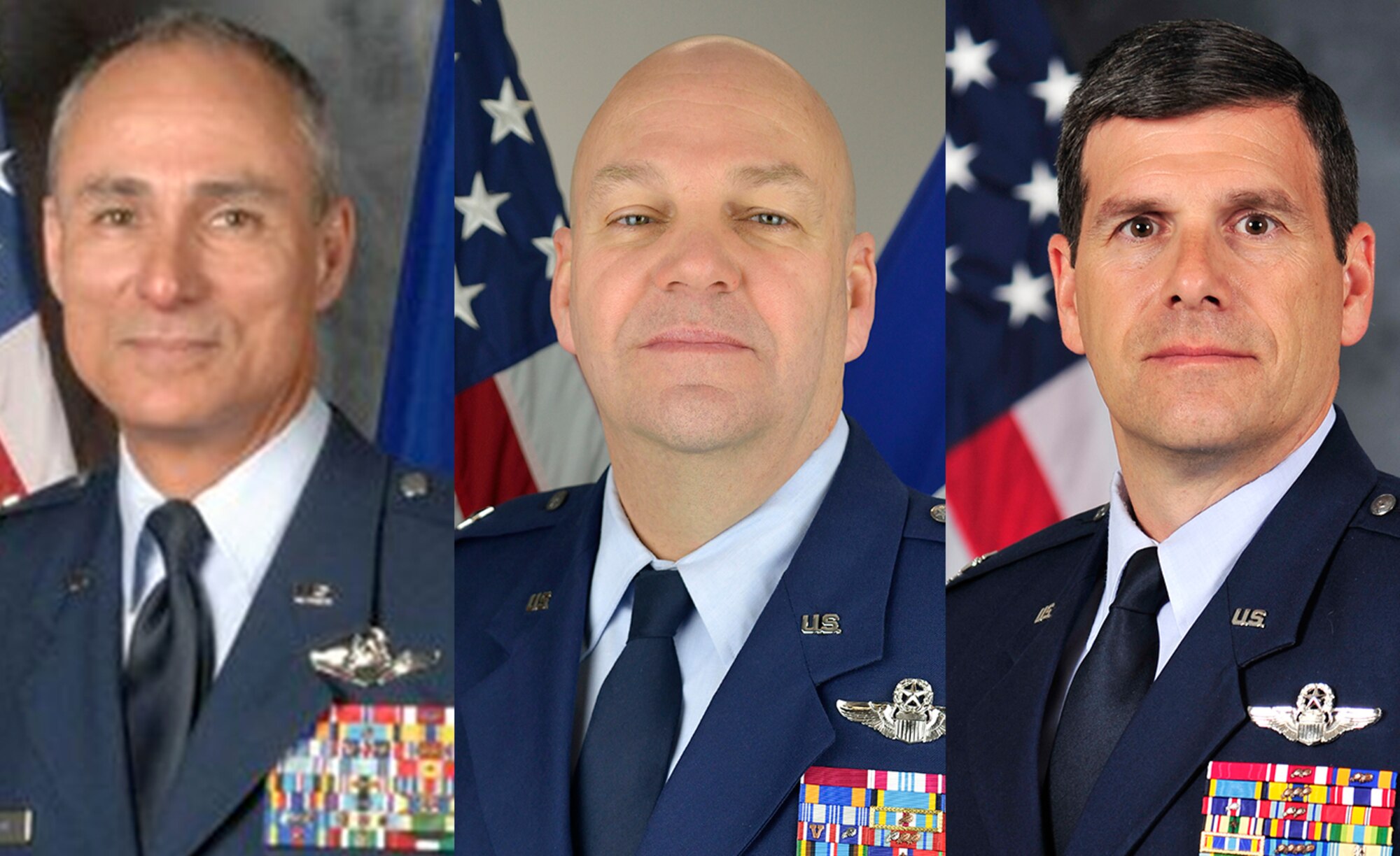 Air Force Reserve leaders on the move include Brig. Gen. Udo K. McGregor, Brig. Gen. Steven D. Vautrain and Col. Albert V. Lupenski. The senior leader changes were announced June 20, 2014. (U.S. Air Force photos)