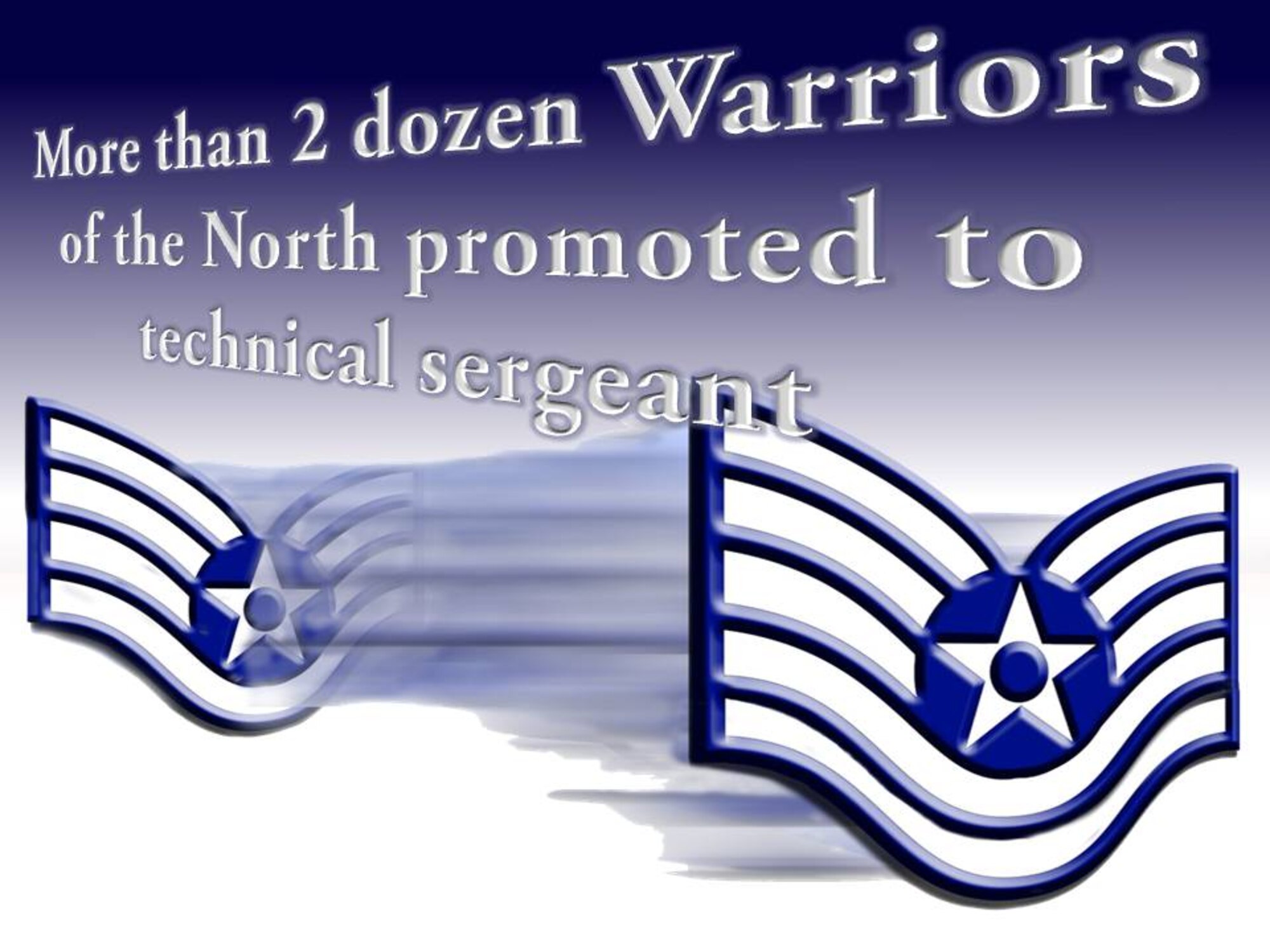 Air Force officials recently released the results for the 2014 technical sergeant promotion, and the names of more than two dozen Warriors of the North appeared on the list. The Air Force selected 6,684 out of 38,344 eligible staff sergeants. The selection rate for this year's E-6 (pay grade) promotions was 17.43 percent. Air Force archive graphic by Senior Airman Miguel Lara was used to create this updated graphic. (U.S. Air Force graphic/Staff Sgt. Luis Loza Gutierrez)
