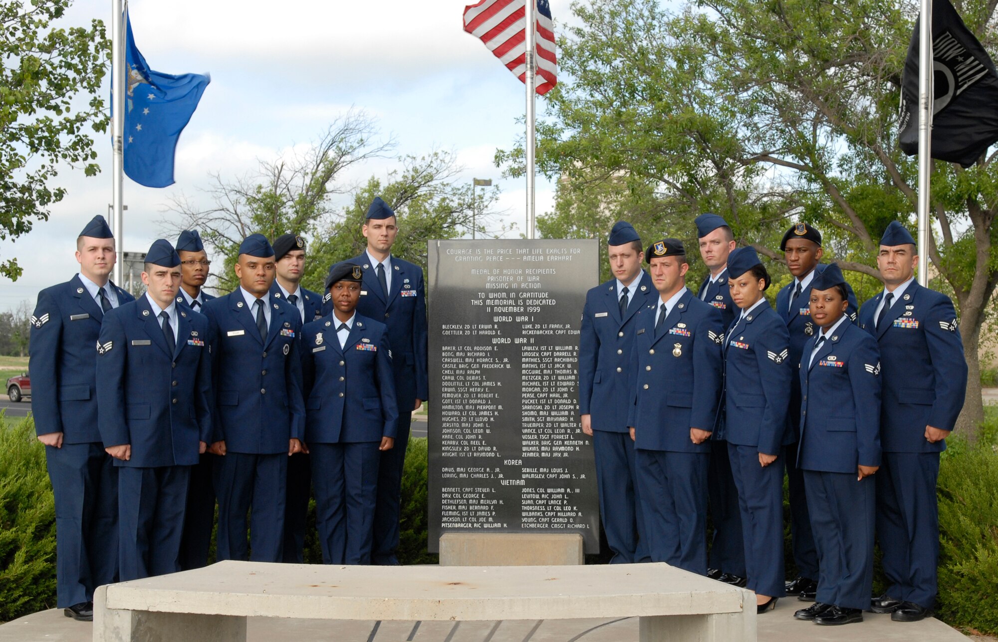 GOODFELLOW AIR FORCE BASE, Texas - Students from Airman Leadership School class 14-D pose for a group photo here June 13. The students graduated June 25. (U.S. Air Force photo/ Staff Sgt. Laura R. McFarlane)