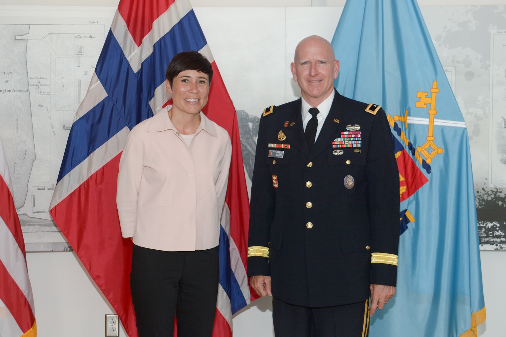 NDU President Major General Gregg Martin hosted Norwegian Minister of Defence Ine Eriksen Søreide for bilateral exercise United Resolve on June 24, 2014. 