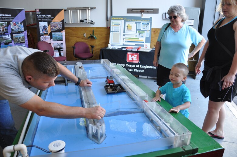 How a lock works is demonstrated during the Lock and Dam 1 open house July 19, 2013.
