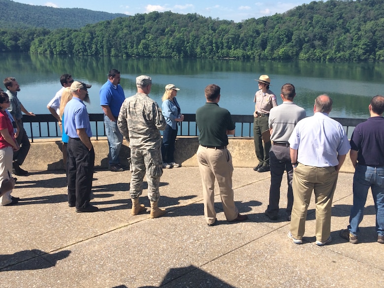 Leaders from the Susquehanna River Basin Commission meet at Raystown Lake for a tour of the dam after 40 years since construction and to discuss environmental improvements throughout the Susquehanna River.
