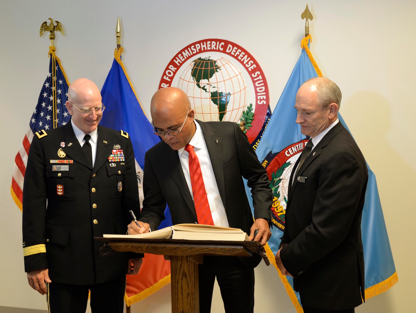 On June 25, 2014, the William J. Perry Center for Hemispheric Defense Studies hosted Haitian President Michel Martelly and a delegation of senior Haitian officials.