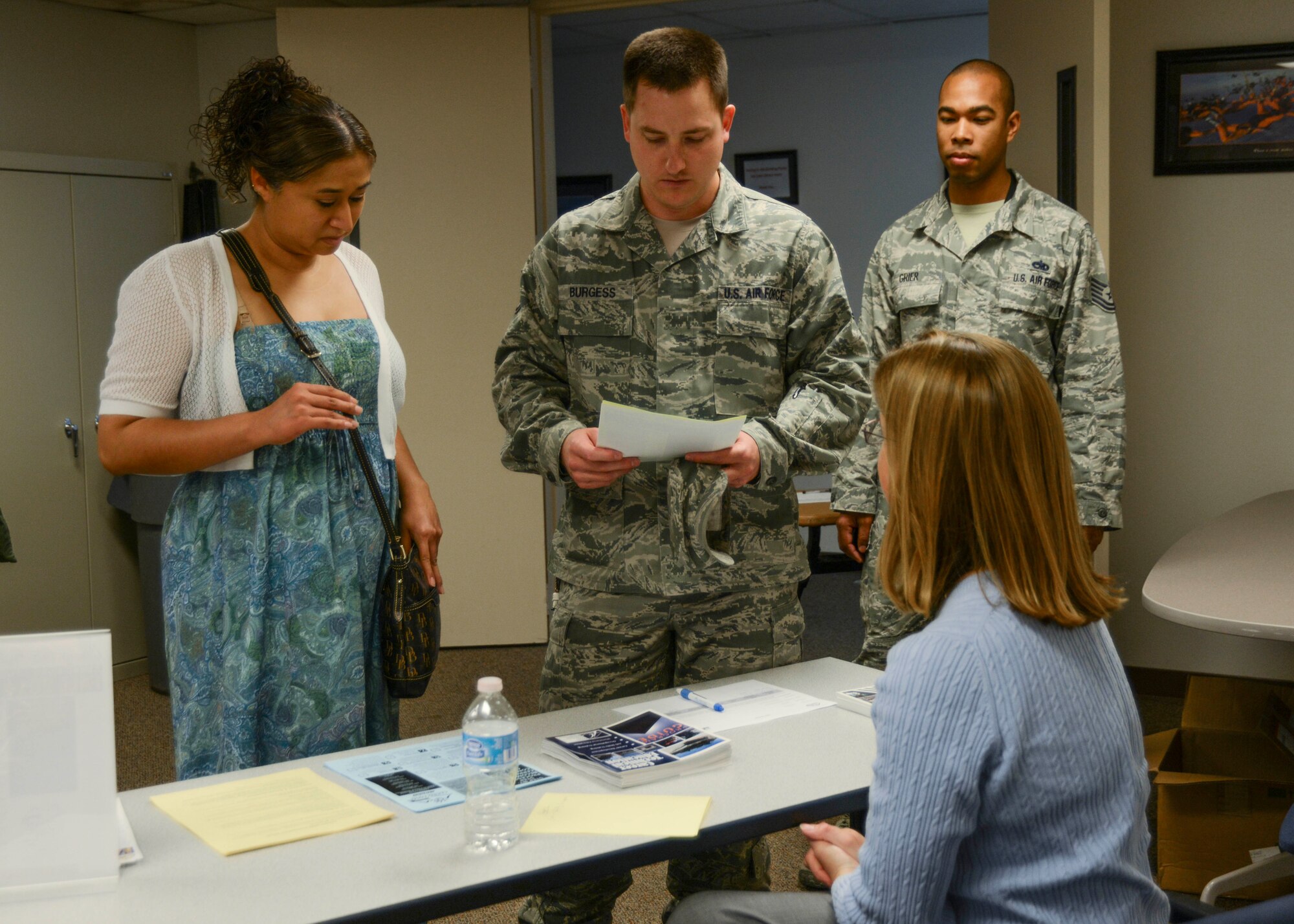 Members of the Edwards community visited the Education Office's Open House June 27 to learn about all the different education options available to Airmen and civilians.(U.S. Air Force photo by Rebecca Amber) 