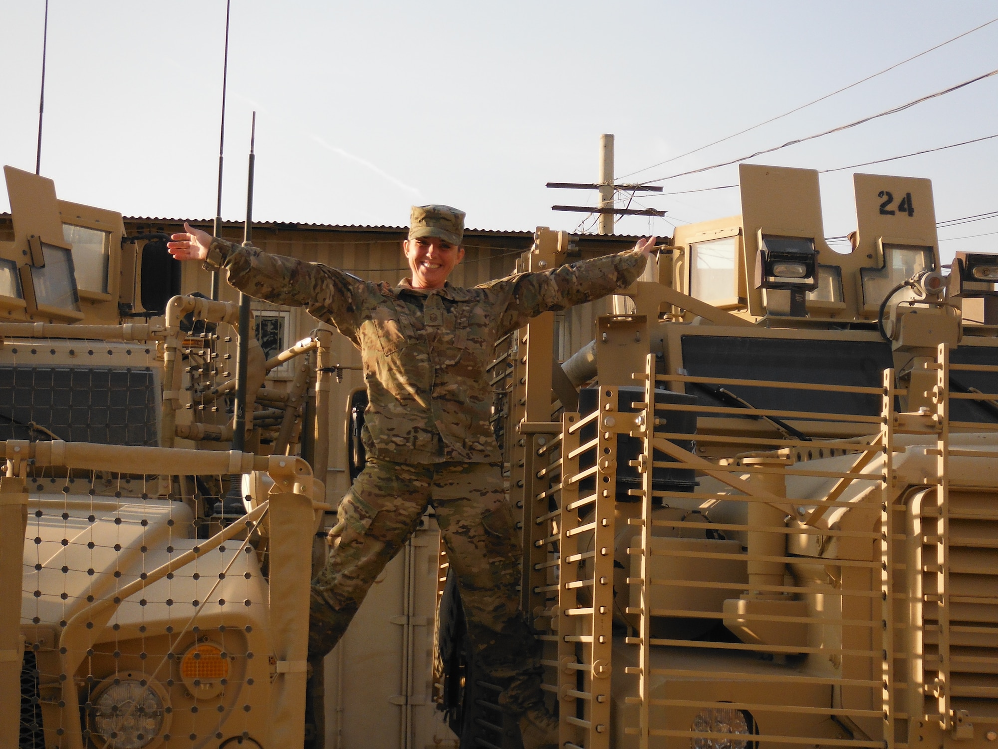 Master Sgt. Shalien Edmondson, 21st Airlift Squadron first sergeant, endured a 10-month deployment in Afghanistan in support of Operation Enduring Freedom. (Courtesy photo)