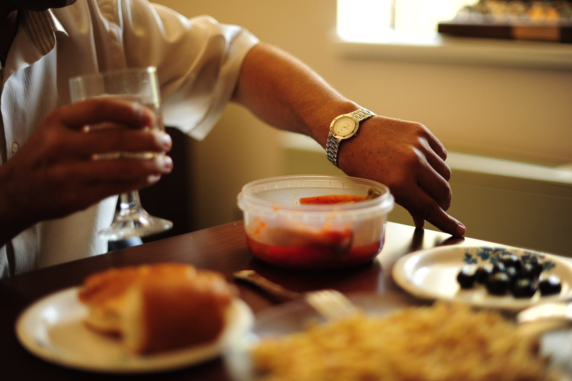 A Muslim man waits to break his fast during the Islamic holy month of Ramazan at Incirlik Air Base, Turkey.  This year Ramazan will start June 28, and will end July 27.  During this time Turkish co-workers, maids, gardeners may be fasting. (U.S. Air Force photo by Eboni Reams/Released)  