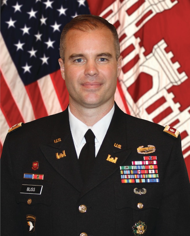 As the 58th Commander of the Philadelphia District, Lieutenant Colonel Michael A. Bliss commands a 500-person District. District missions include dredging waterways for navigation, protecting communities from flooding and coastal storms, responding to natural and declared disasters, regulating construction in the nation’s waters and wetlands, remediating environmental hazards, restoring ecosystems, building facilities for the Army and Air Force, and providing engineering, contracting and project management services for other government agencies upon request.