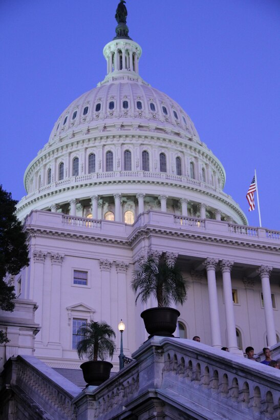 The Marine Band performs Summer Fare concerts at the U.S. Capitol at 8 p.m., Wednesdays and certain Thursdays in June, July, and August. (U.S. Marine Corps photo by Gunnery Sgt. Amanda Simmons/released)