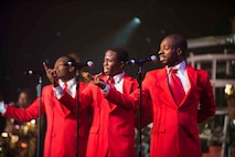 Tops in Blue members perform at the Minot Municipal Auditorium in Minot, N.D., June 27, 2014. Tops in Blue’s mission is to serves as an expeditionary entertainment unit to provide quality entertainment from within Air Force resources for the Air Force family, with priority to Air Force personnel stationed worldwide at remote and deployed locations while simultaneously promoting community relations, supporting recruiting efforts and serving as ambassadors for the United States of America and the United States Air Force. (U.S. Air Force photo/Airman 1st Class Lauren Pitts)