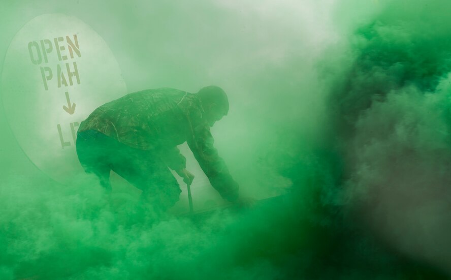 An Airman from the 791st Missile Security Forces Squadron acts as an opposing force during a recapture, recovery exercise at a launch facility in North Dakota, June 26, 2014. Recapture, recovery exercises, which are held several times a year, allow defenders to train for hostile situations. (U.S. Air Force photo/Airman 1st Class Apryl Hall)