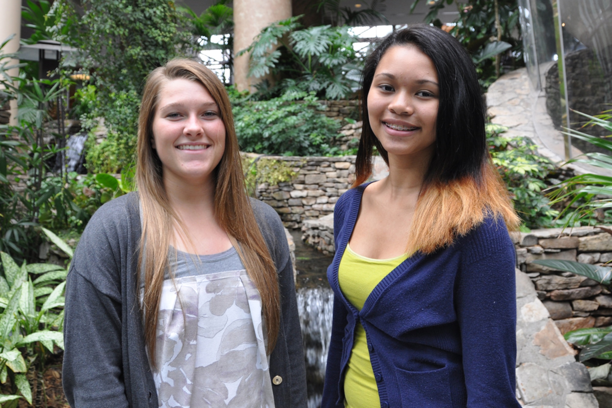 McKenna Deckard, leftt, and Da’Jahnae Provitt, members of the Air Force Reserve Teen Leadership Council, attend Yellow Ribbon in Atlanta, Ga. June 27 to 29, 2014, to identify issues that affect Air Force Reserve youth and develop effective strategies to address them. The Yellow Ribbon Program promotes the well-being of reservists and their families by connecting them with resources before and after deployments. (U.S. Air Force photo/Staff Sgt. Terrica Jones)