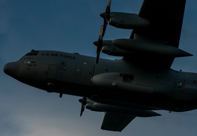 An Air Force Reserve aircrew flying a C-130 Hercules assigned to the 910th Airlift Wing, Youngstown Air Reserve Station, Ohio, performs aerial spraying June 25, 2014, over Joint Base Charleston, S.C. The C-130 Hercules and crew sprayed for mosquitos on JB Charleston and is the only unit of its kind in the Air Force. (U.S. Air Force photo/Senior Airman Dennis Sloan)