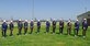 Gen. Darren McDew, Air Mobility Command commander; Brig. Gen. John Flournoy, Jr., 4th Air Force, Air Force Reserve Command commander; Col. Joel Jackson, 22nd Air Refueling Wing commander; and other distinguished visitors break ground, June 30, 2014, at McConnell Air Force, Kan. They officially started the construction of several KC-46A Pegasus maintenance facilities during a groundbreaking ceremony. McConnell will be the first base to receive the Pegasus in 2016. (U.S. Air Force photo/Airman 1st Class John Linzmeier)