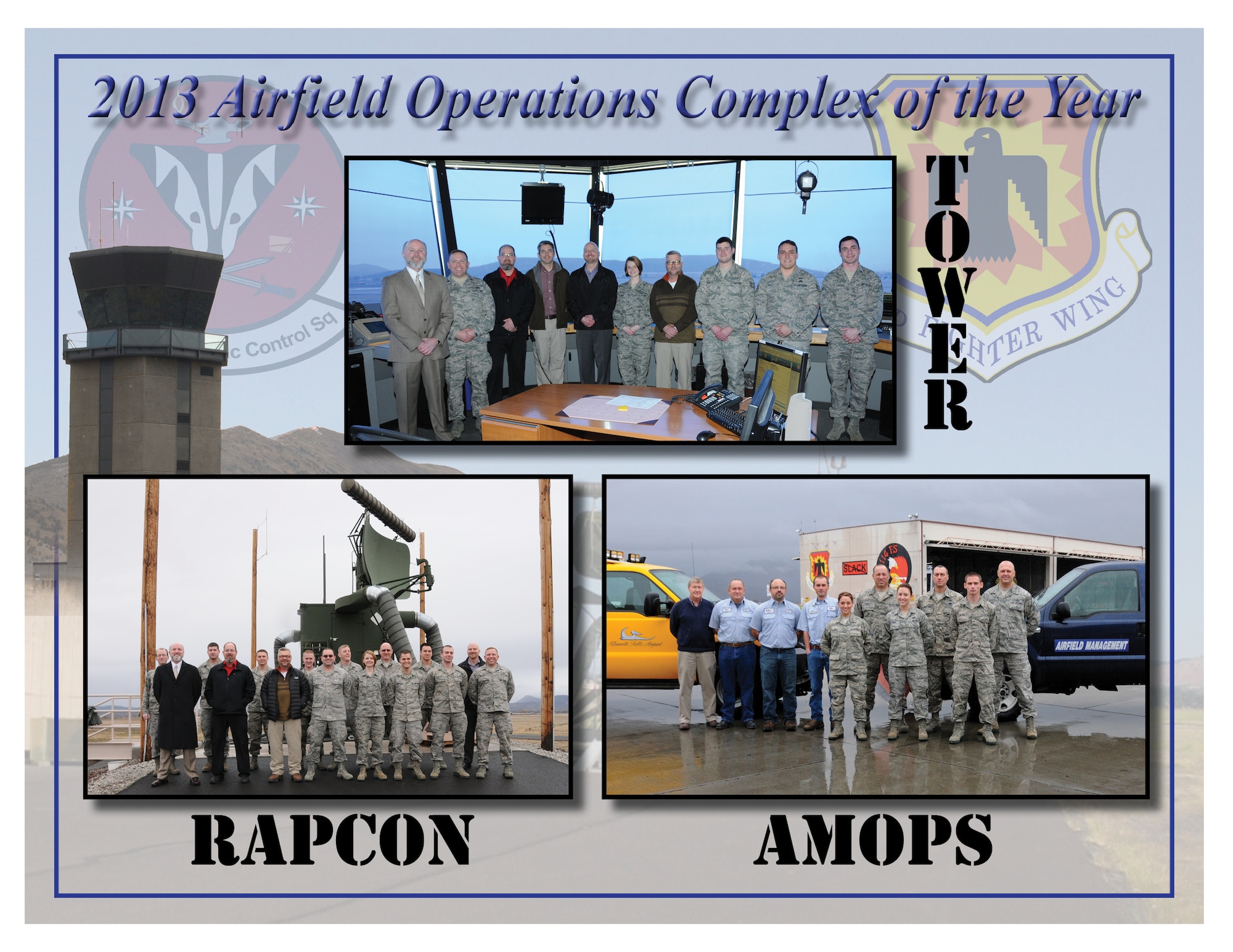 The 270th Air Traffic Control Squadron and 173rd Fighter Wing Air Field Management Operations were recognized as the Airfield Operations Complex of the Year for 2013.  (U.S. Air National Guard illustration by Tech. Sgt. Jefferson Thompson/Released).