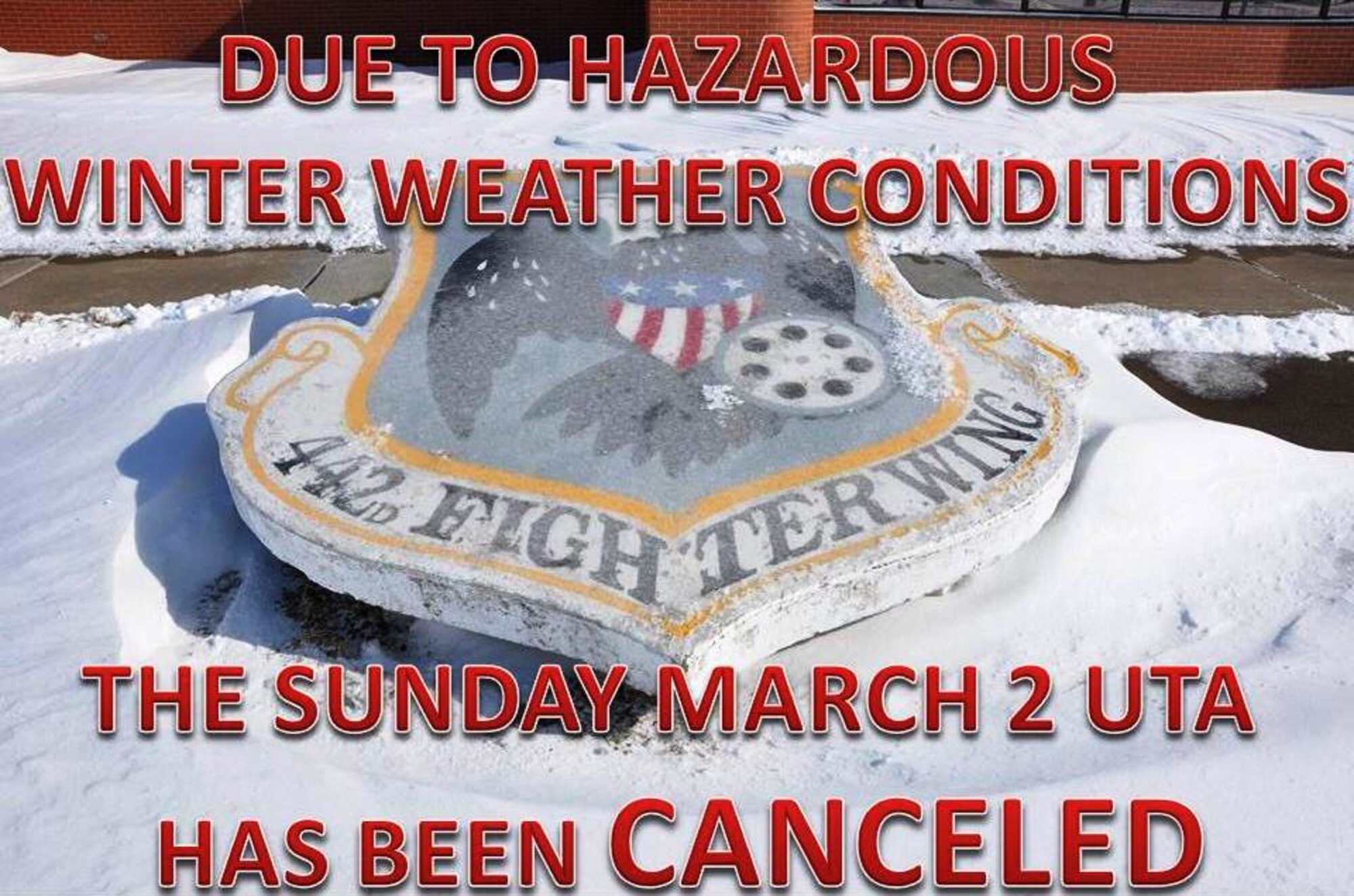 SUNDAY MARCH 2, UTA CANCELED (U.S. Air Force graphic by 1st Lt Jeff Kelly)