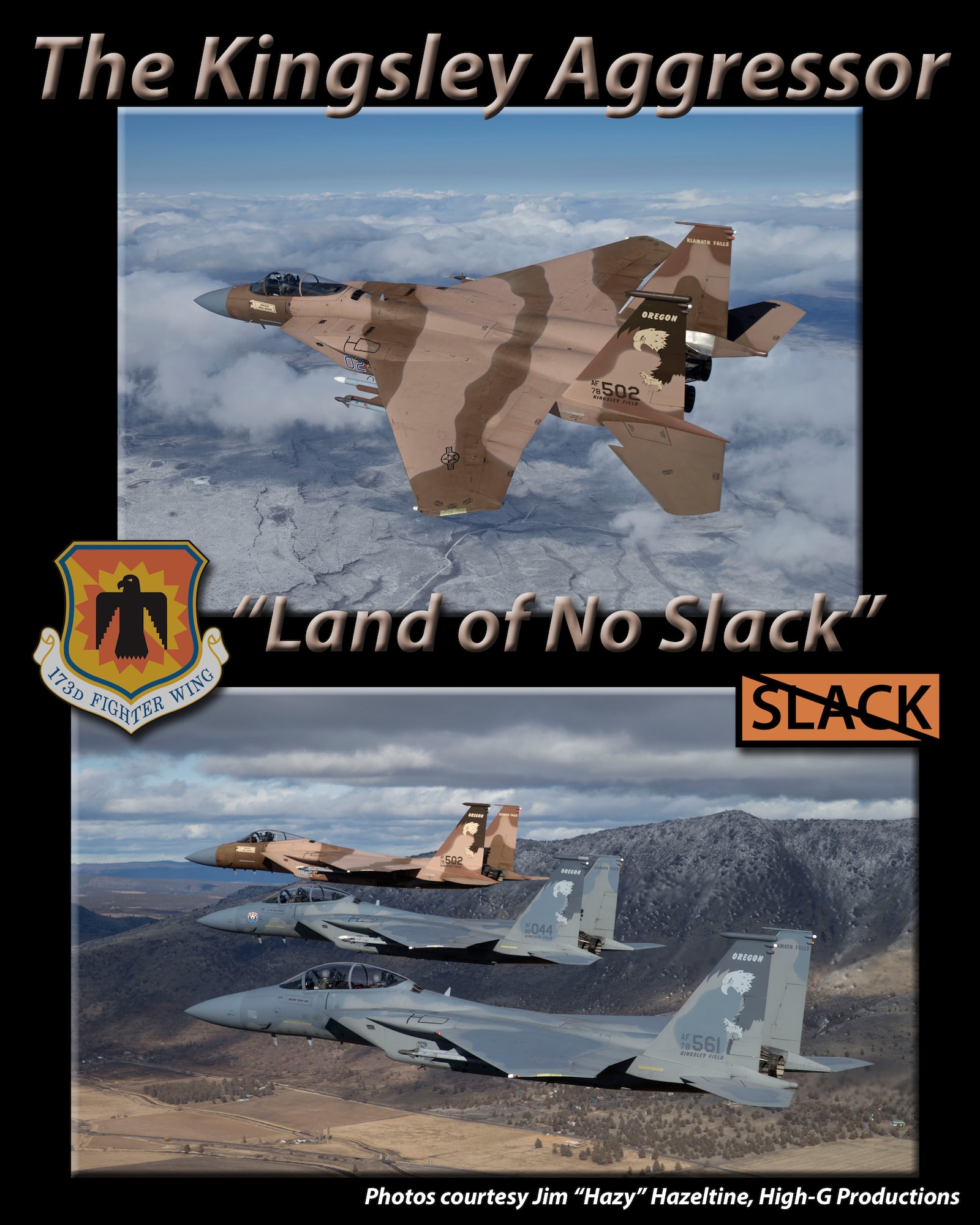 The 173rd Fighter Wing’s newest aircraft sports the desert paint scheme having come from the aggressor squadron at Nellis AFB, Nev. Maintainers updated the tail flash and added Air National Guard emblems and the 114th Fighter Squadron will use the airframe for normal operations until June when it is scheduled to receive the standard paint for an F-15C. (U.S. Air Force illustration by Master Sgt. Jennifer Shirar/Released)