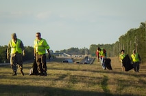 More than 18 members of the 919th Special Operations Wing participated in a clean up of Hwy 85 after the unit training assembly March 1 at Duke Field, Fla.  The 919th has a two-mile stretch on North and Southbound Hwy 85 to keep clean as part of the Adopt-a-Highway program.  (Courtesy photo)