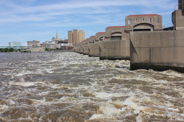 Locks and Dam 15 on the Mississippi River at Rock Island, IL were built to allow for navigation on the Upper Mississippi River.