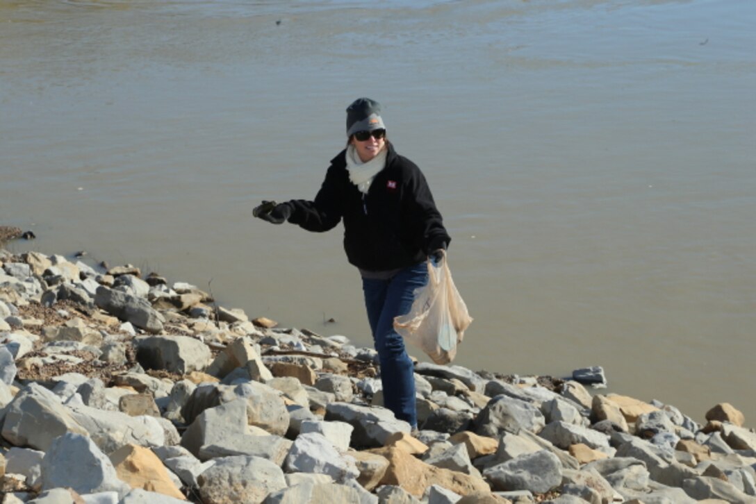 Regulatory employees at the Steele Bayou Drainage Control Structure participated in a clean up day. (shown Cori Shiers )