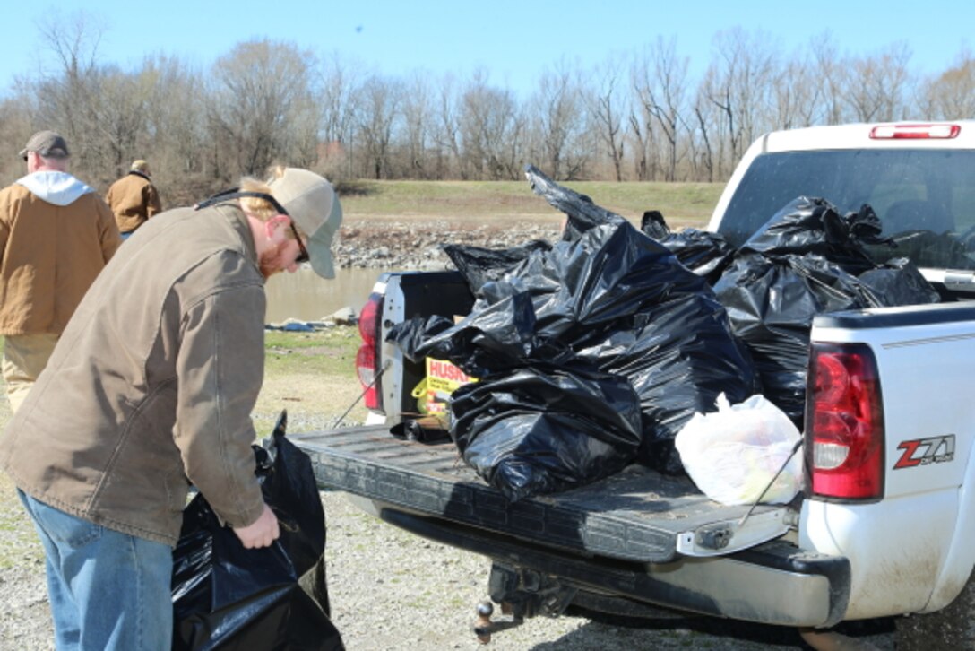 Regulatory employees at the Steele Bayou Drainage Control Structure participated in a clean up day. (shown Jeremy Stokes)