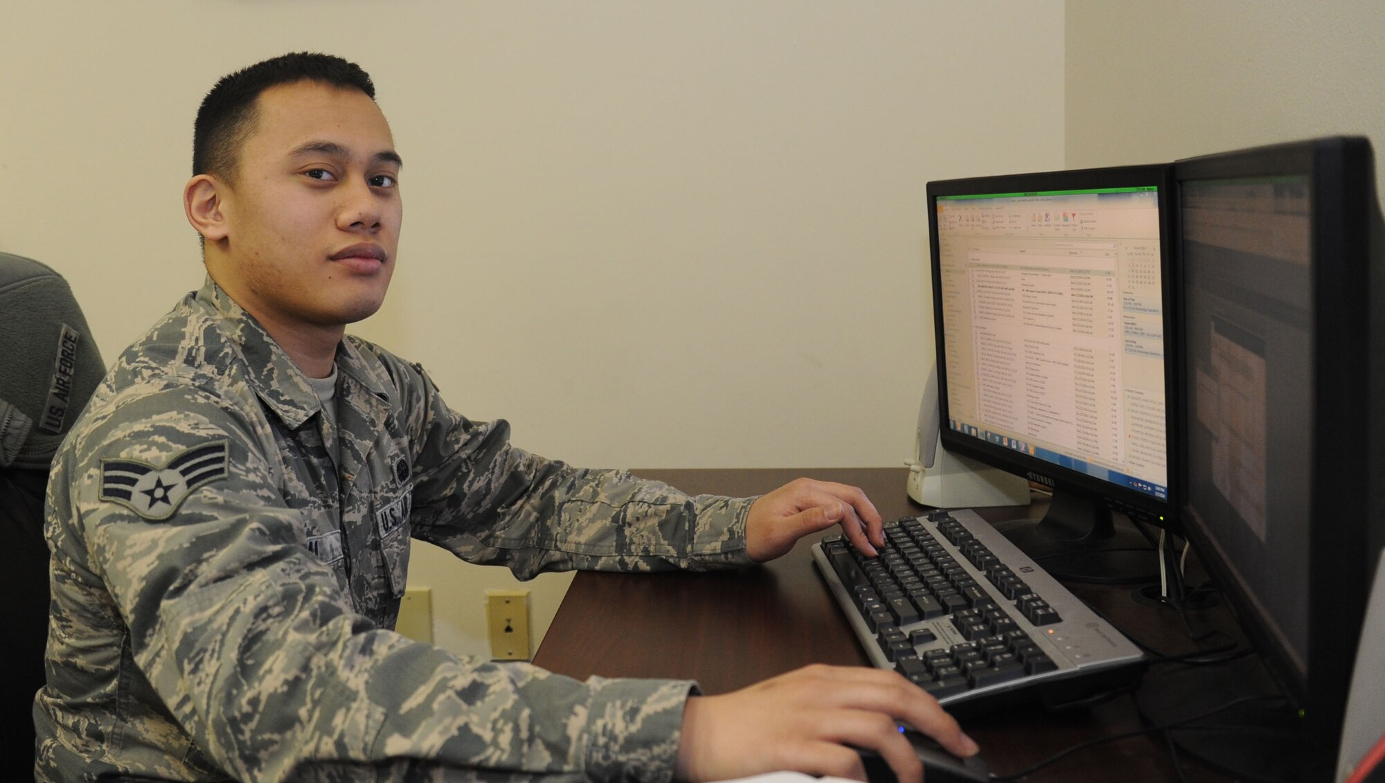 Senior Airman Jerry Bidal has been selected as a member of Team Fairchild's elite, Fairchild's Finest, at Fairchild Air Force Base, Wash.  Bidal is the 92nd Communications Squadron knowledge manager, and hails from Lacey, Wash.  (U.S. Air Force photo by Airman 1st Class Sam Fogleman/Released)
