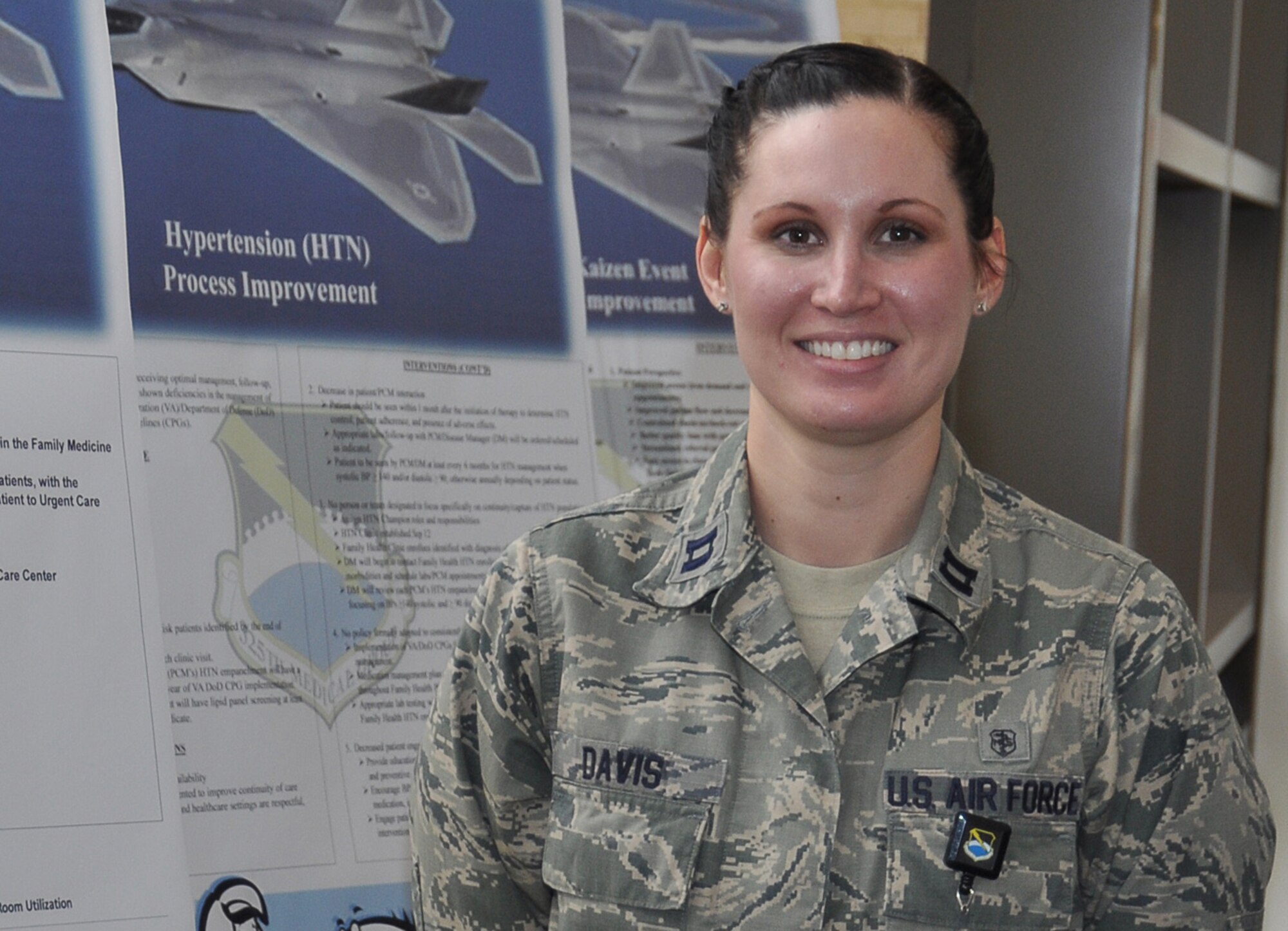 Capt. Amanda Davis poses for a photo Feb. 27 at the 325th Main Clinic. The 325th Medical Group recently went through an inspection by the Accreditation Association for Ambulatory Health Care. (U.S. Air Force photo by Airman 1st Class Solomon Cook)